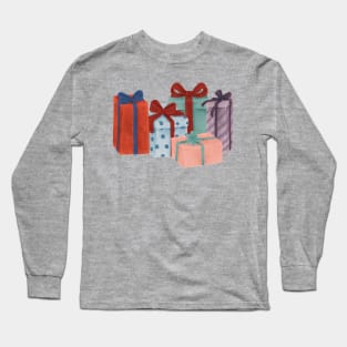 Watercolor Christmas Gifts Long Sleeve T-Shirt